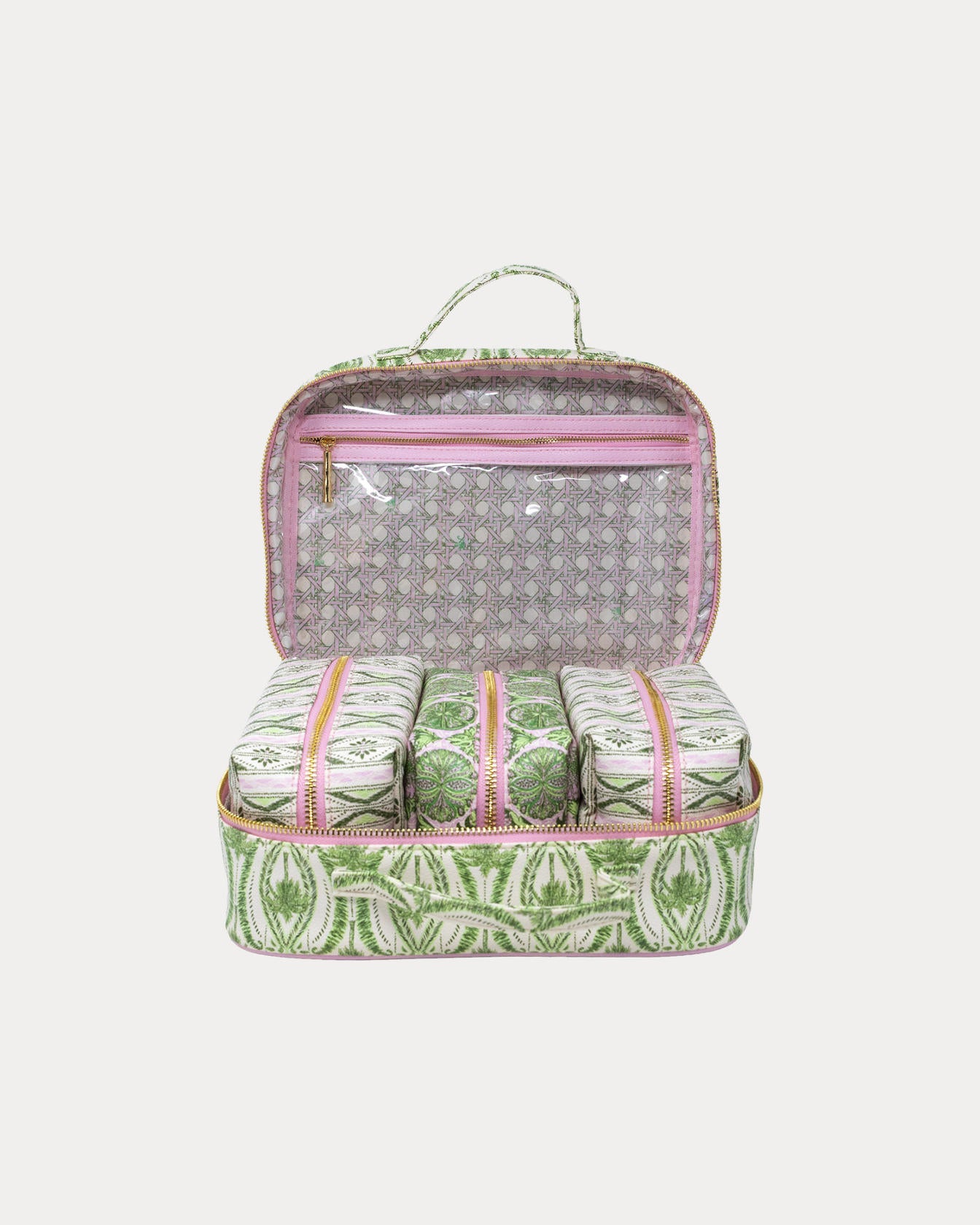 LG TOILETRY CASE TEXTURED PALM STRIPE