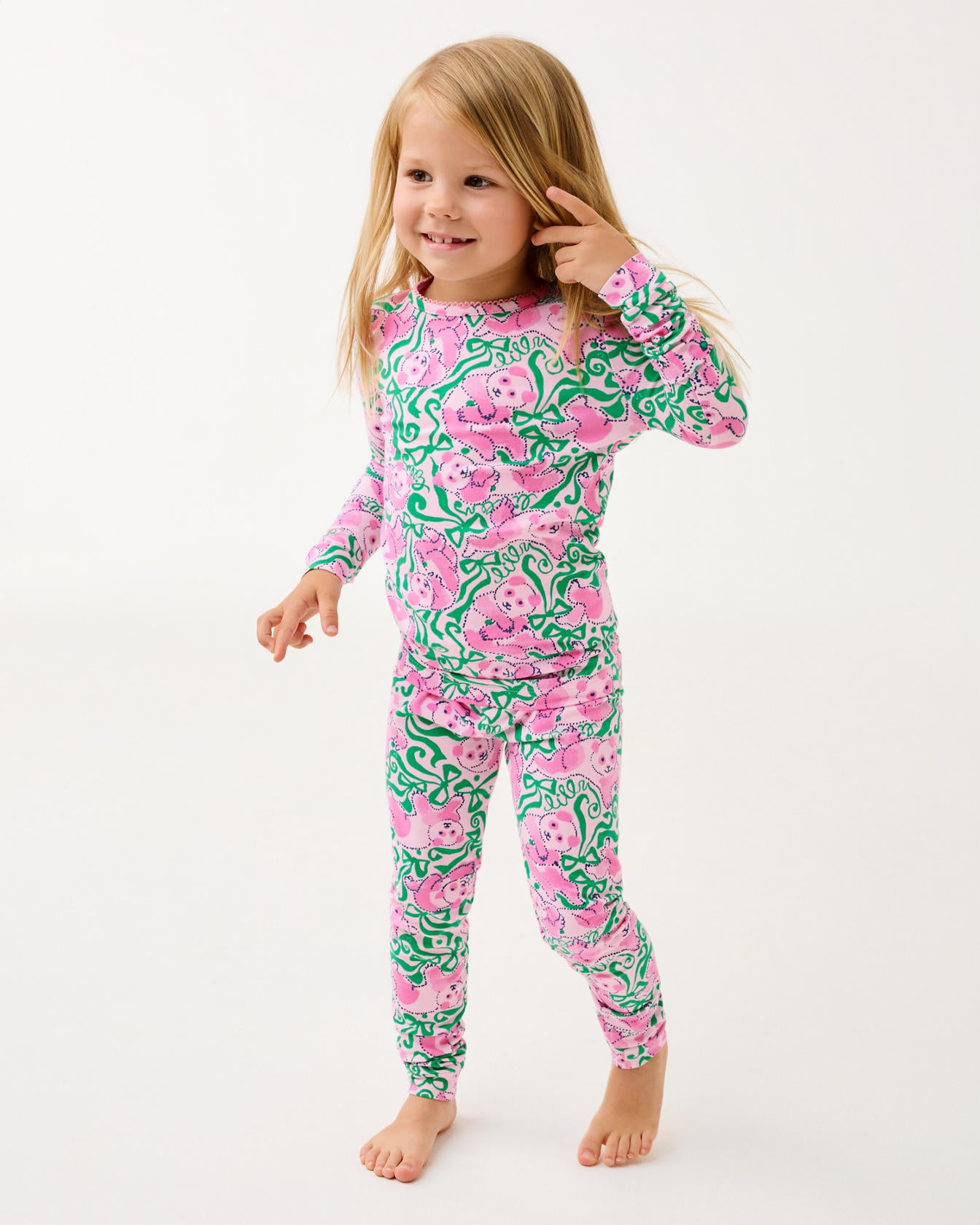 Sammy Pajama Set Pink Quartz Panda N Bows