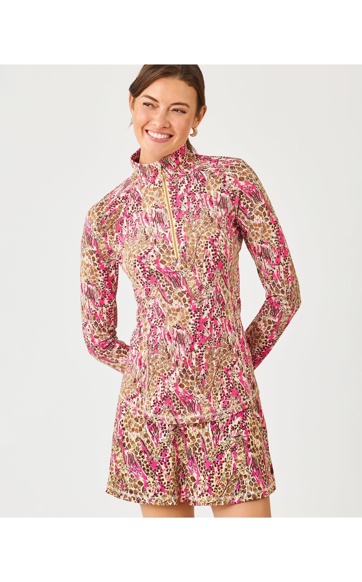 JUSTINE HALF ZIP UPF 50+ IN LIL SKETCHING ON SAFARI