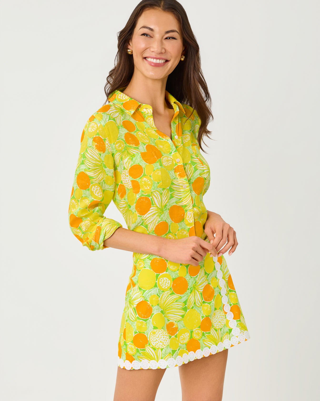 Sea View Button Down In Zesty