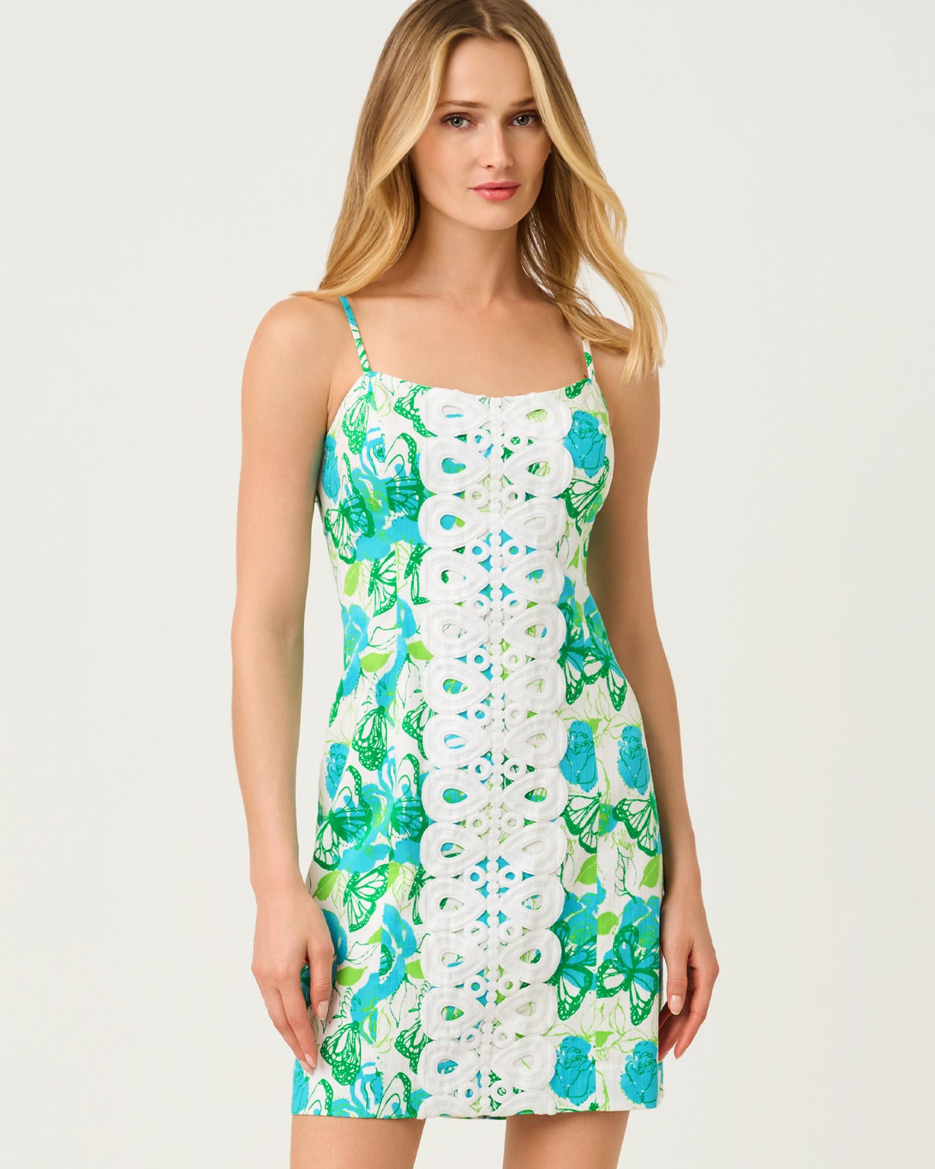 Shelli Stretch Dress Resort White Monarch Rose
