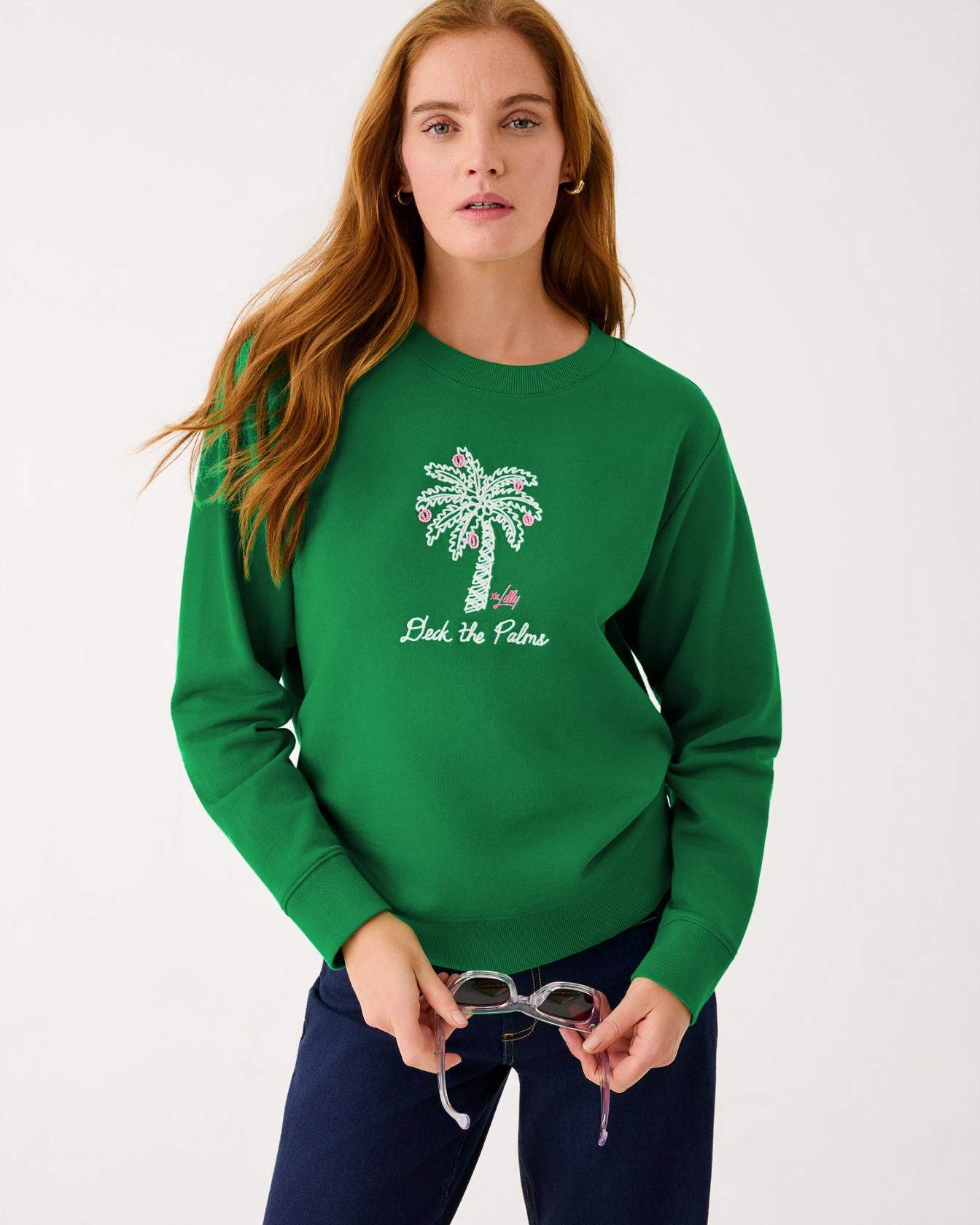 Ballad Long Sleeve Sweatshirt Multi Deck The Palms Embroidery