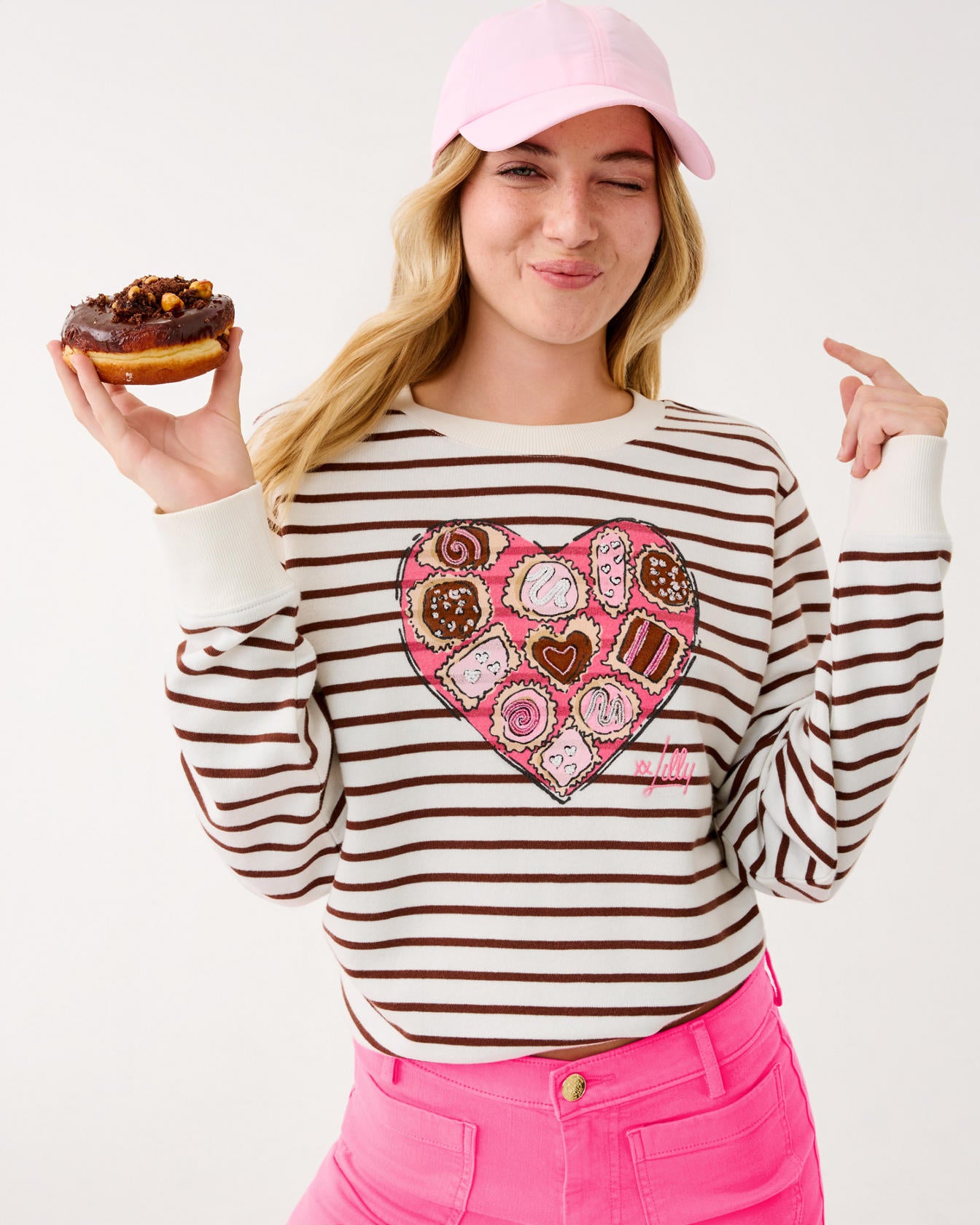 Ballad Long Sleeve Sweatshirt French Roast Box Of Chocolates Embellishment