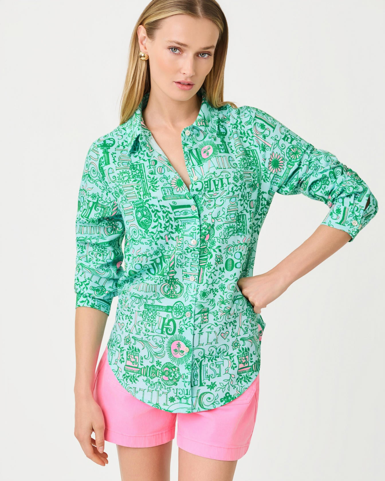 Key West Sea View Linen Button Down Shirt