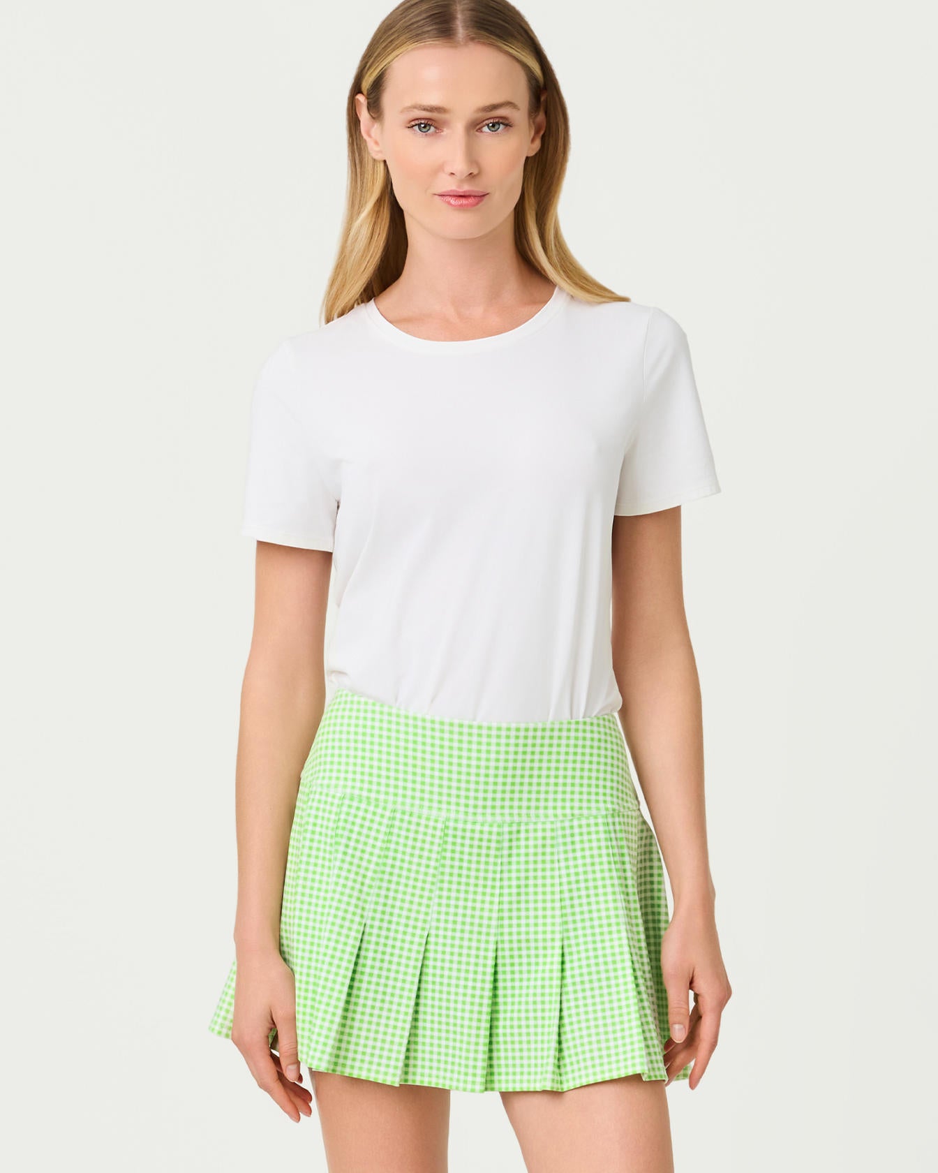 Annora Skort UPF 50+ Pistachio Macaron Lil Check It Gingham