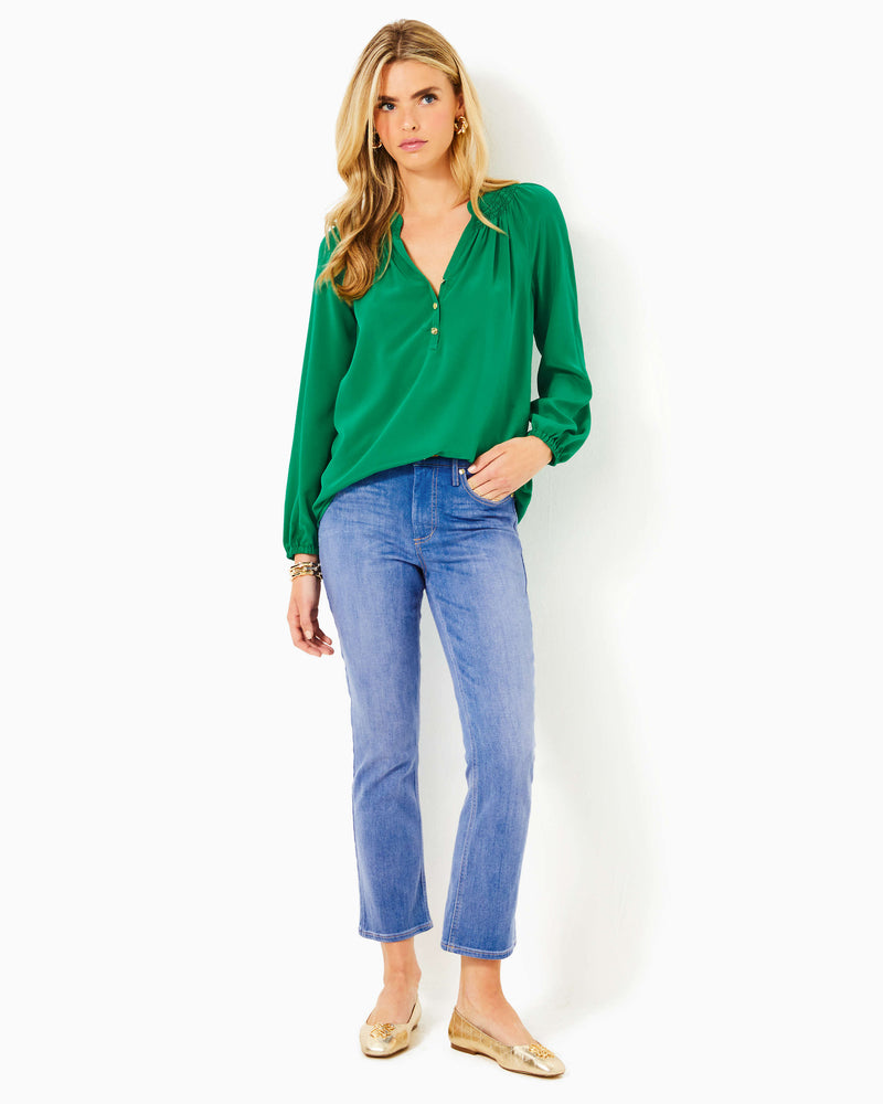 Liza High Rise Crop Flare Denim