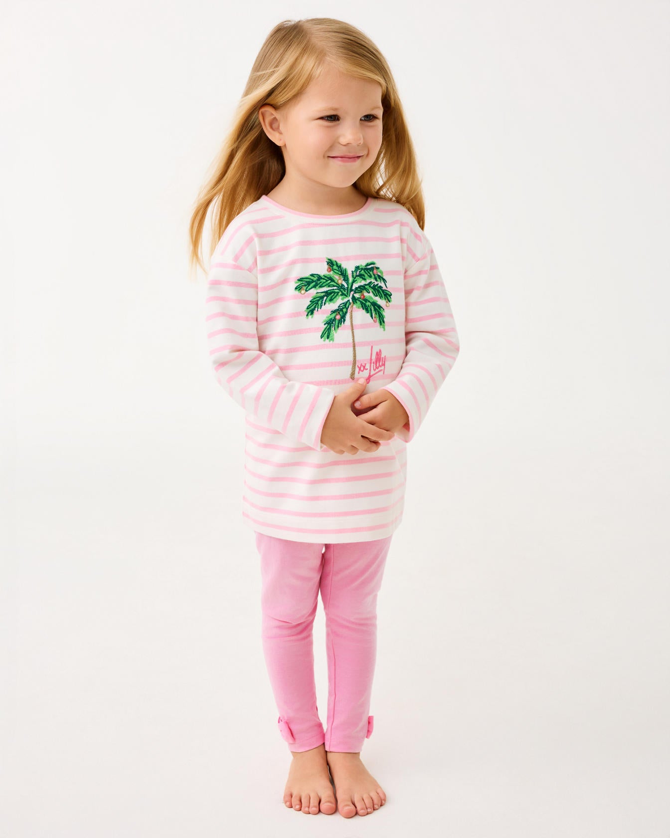 Mini Ballad  Sweatshirt  Multi Holiday Palm Embellishment Childrens