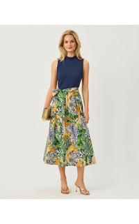 PRIMA MIDI DRESS IN PALM PROWL