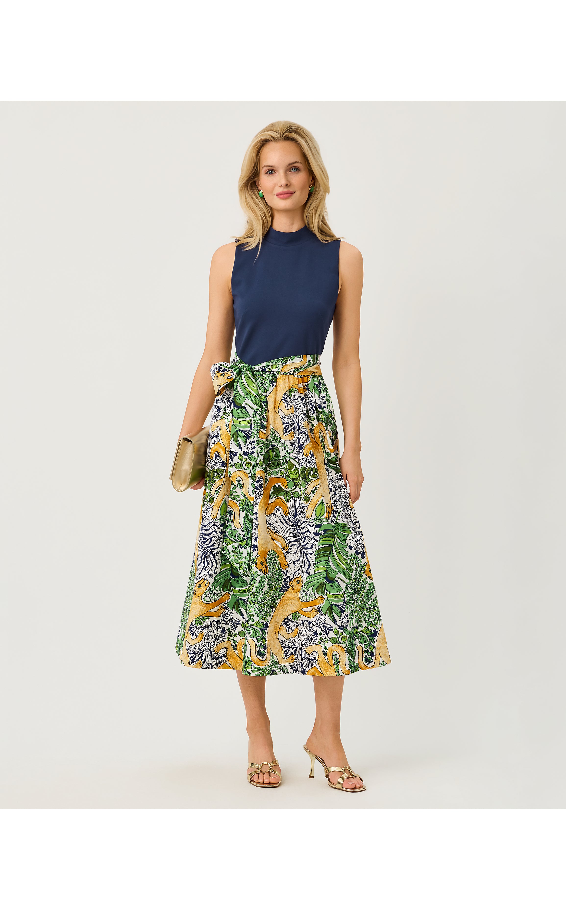 PRIMA MIDI DRESS IN PALM PROWL