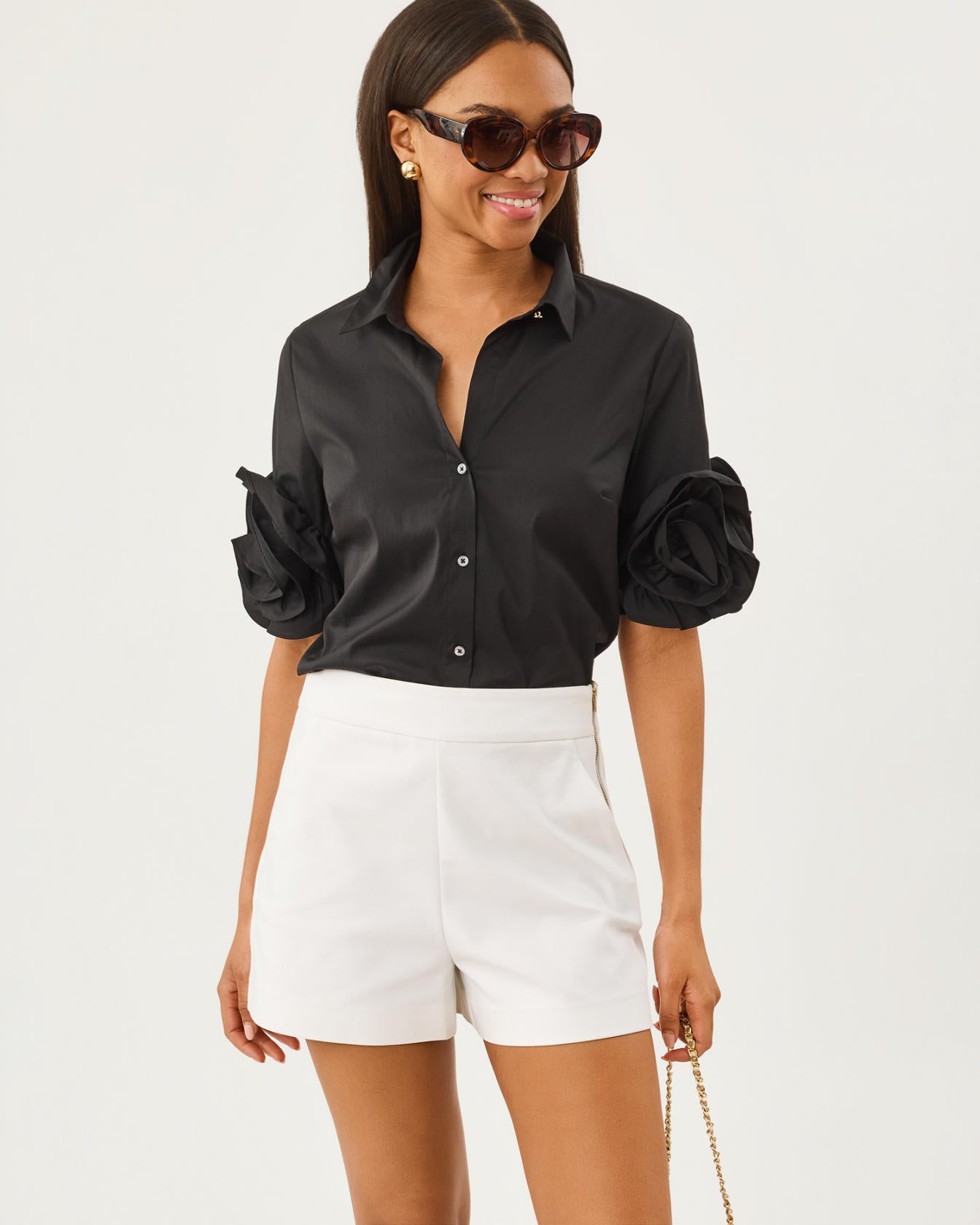 THE FLOWER LILLY SHIRT BLACK