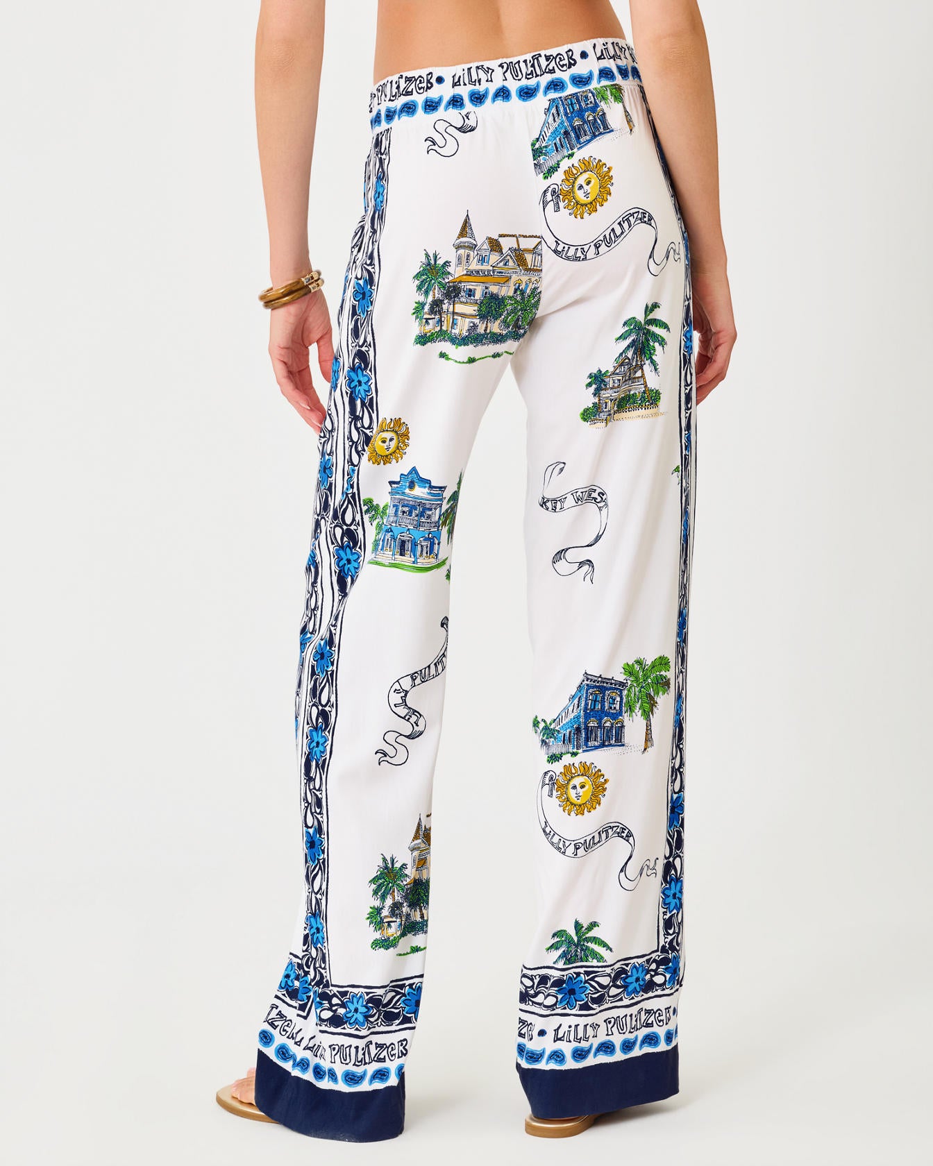 BAL HARBOUR STRETCH PALAZO PANTS IN KEY WEST TOILE