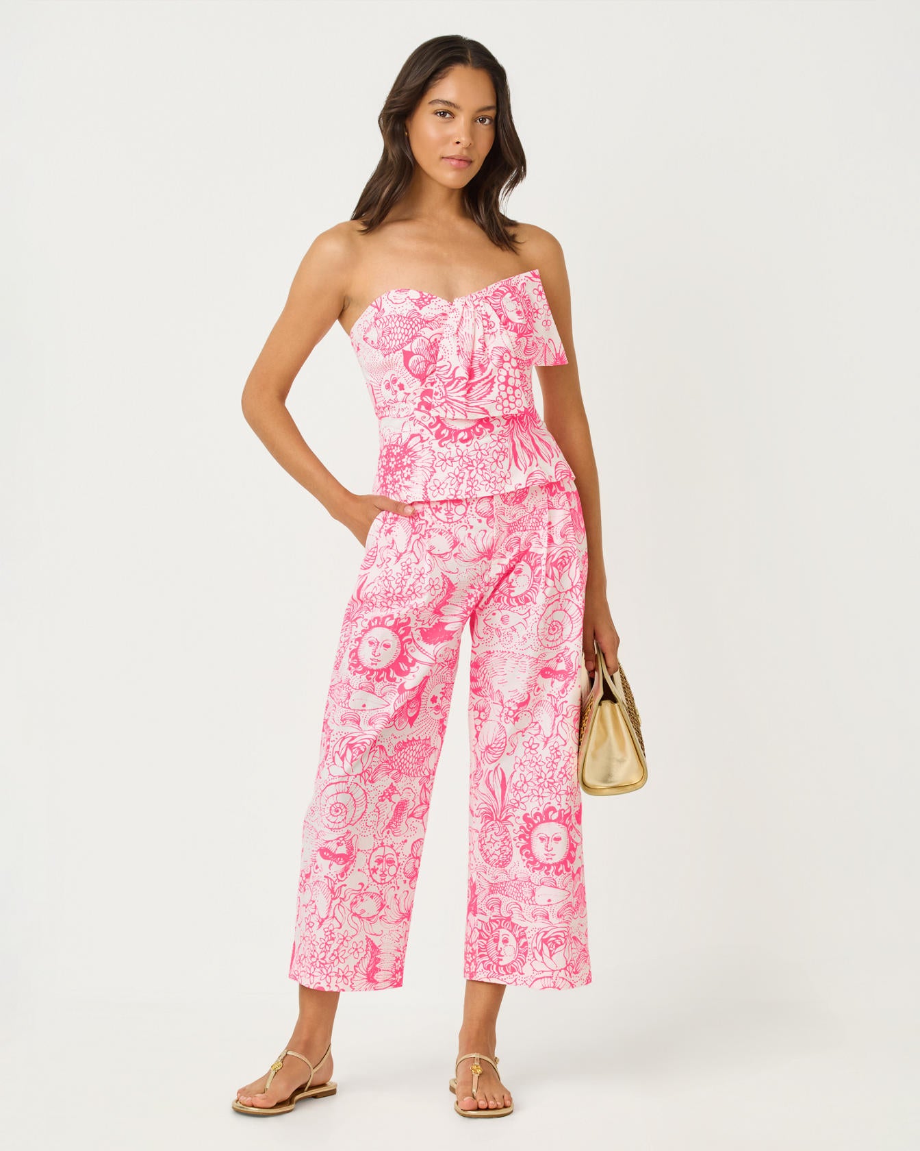 Mandalay Crop Pant Cherry Blossom Pink Fleur De Lilly