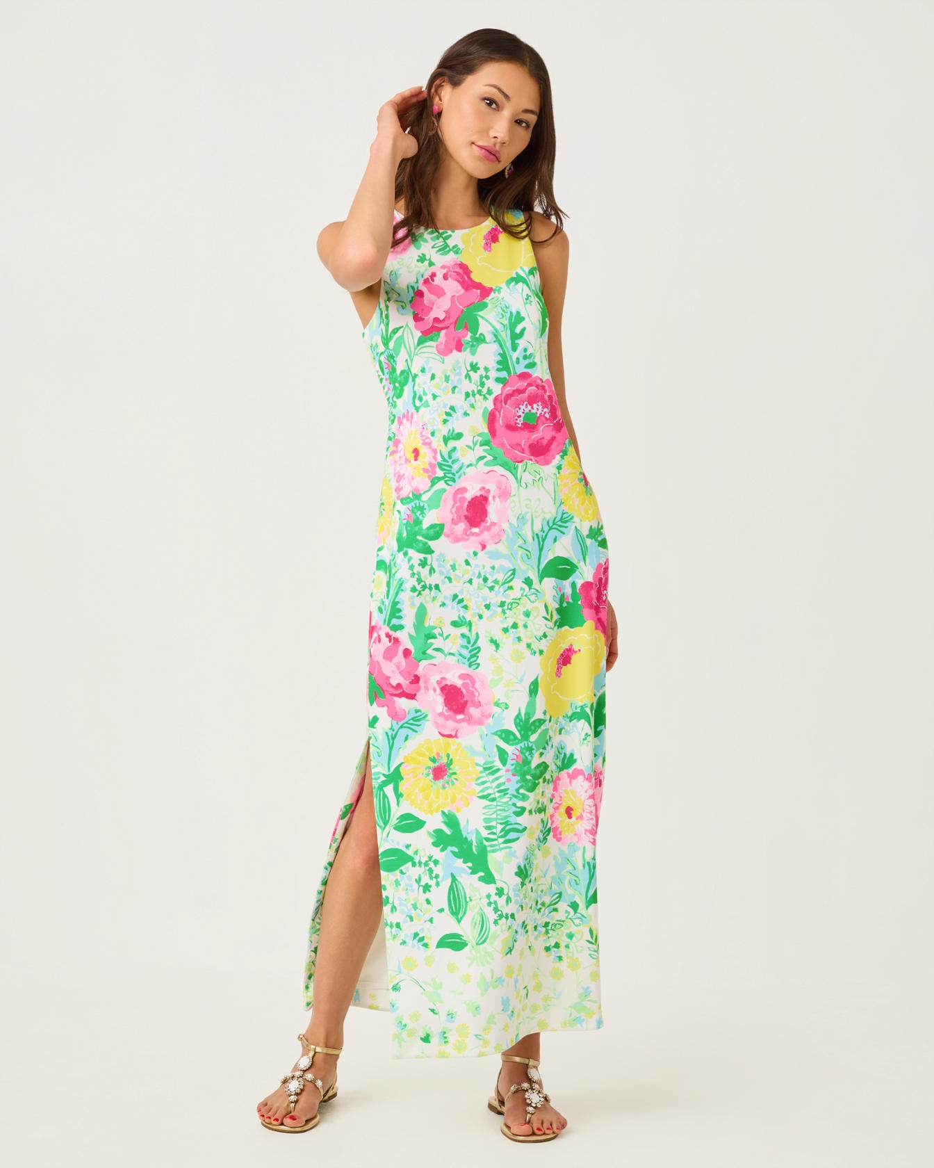 Melodie Maxi Dressss Multi Poppy Party Engineered Knit Maxi