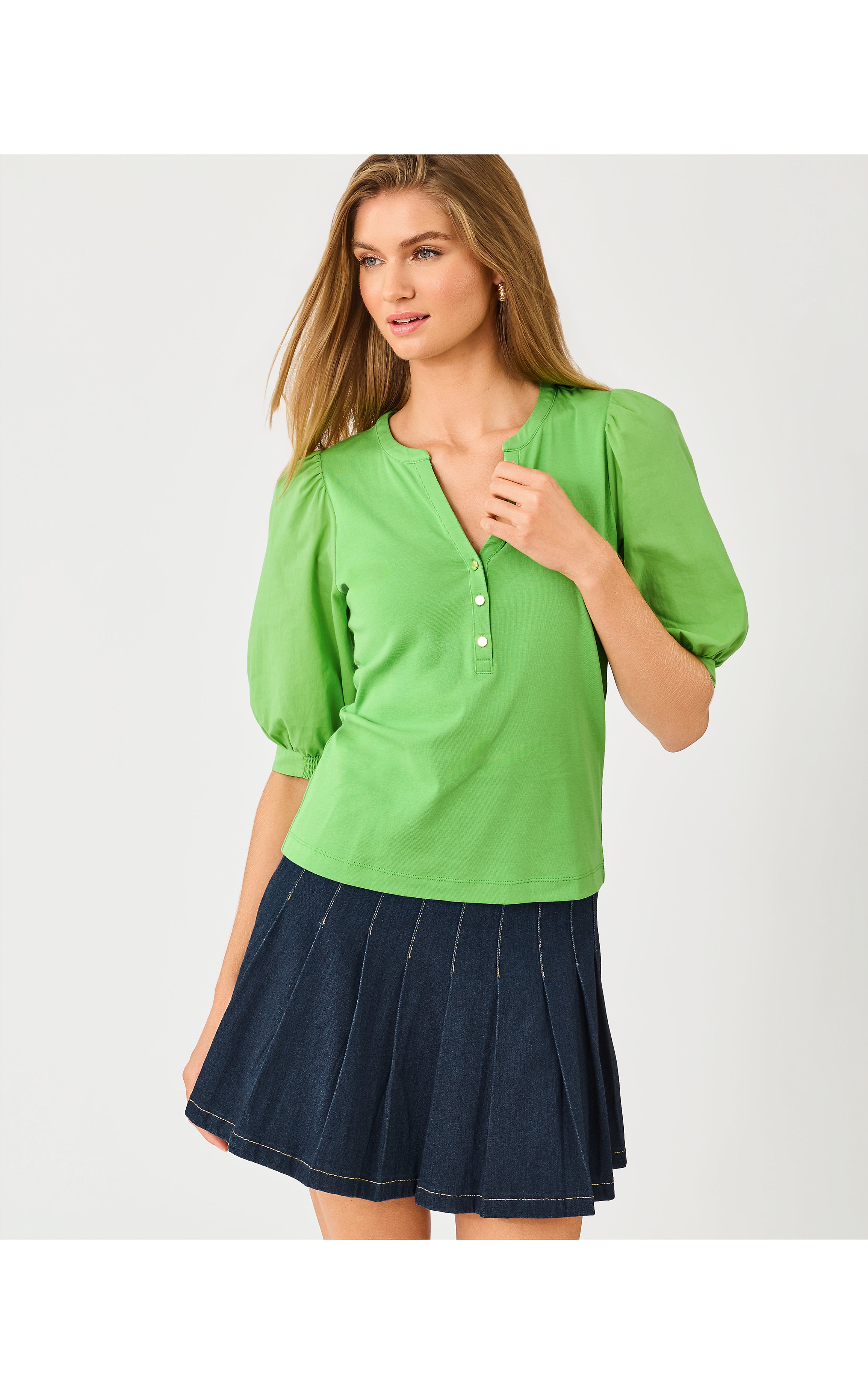 RONSON KNIT TOP IN CHATEAU GREEN