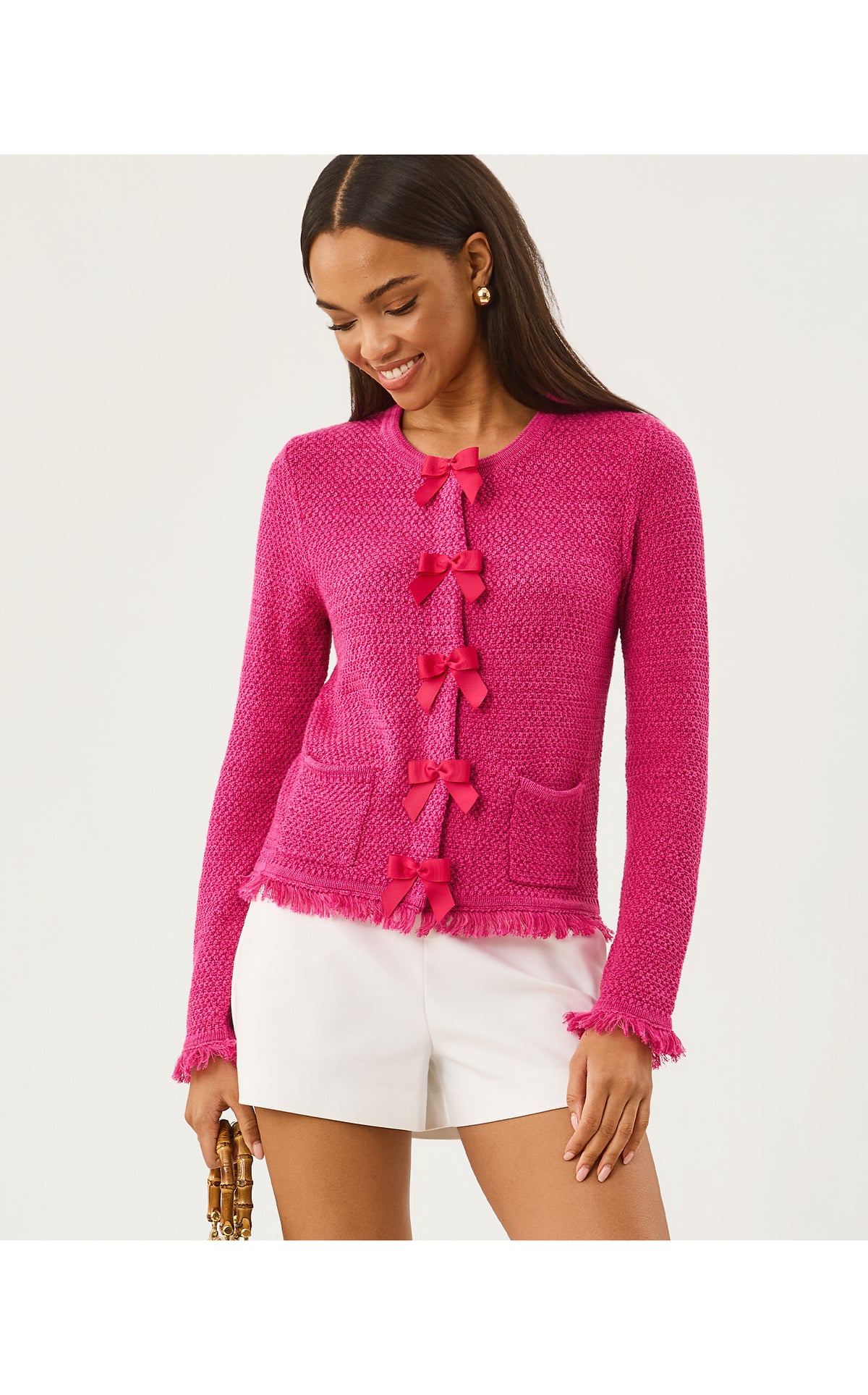 KELSO CARDIGAN IN PINK ASTER MARL