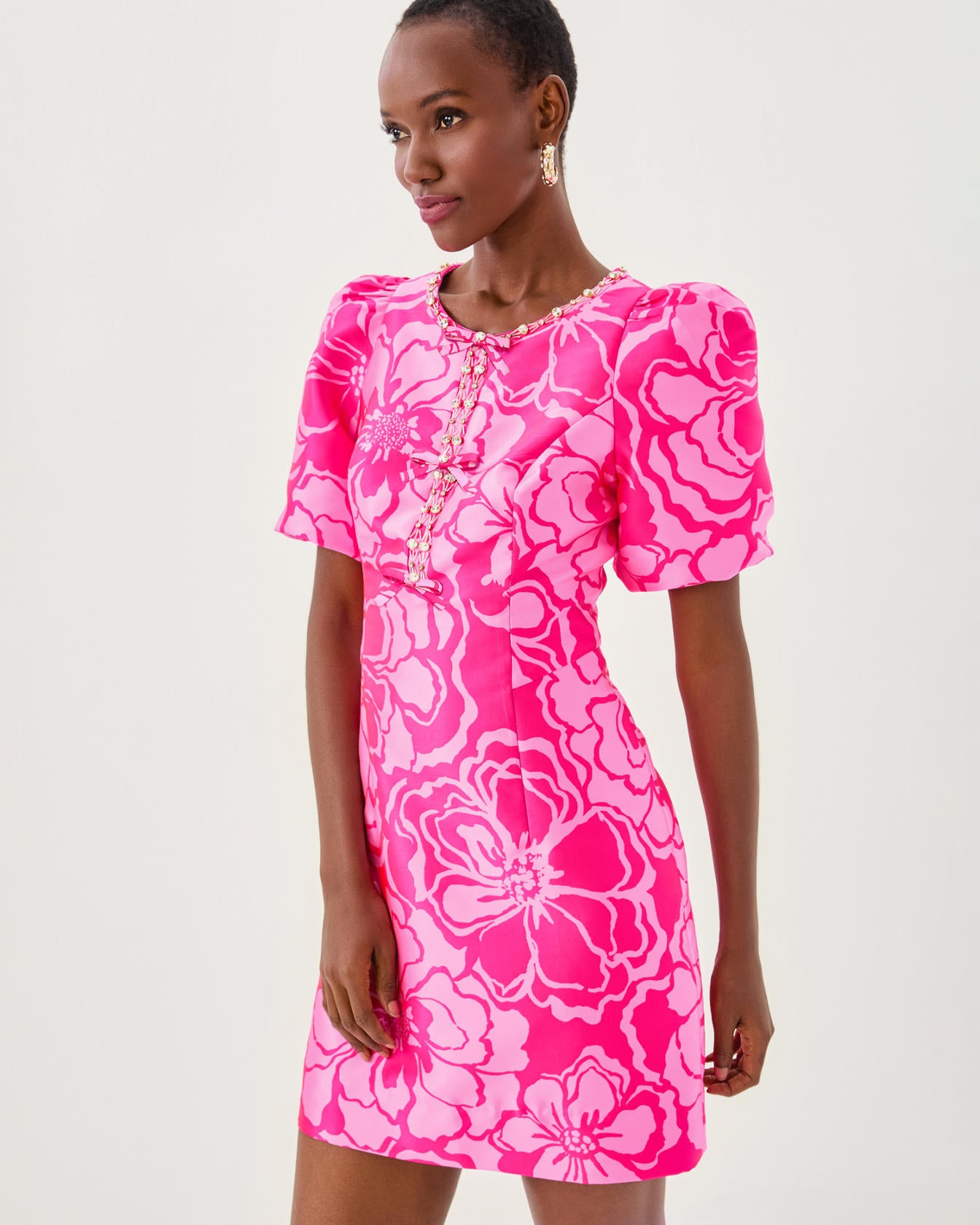 BRITNEE JACQUARD SHIFT DRESS