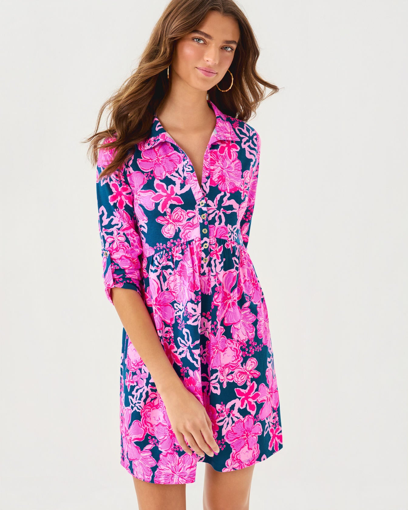 SARALYN POPOVER SHIRTDRESS PINK