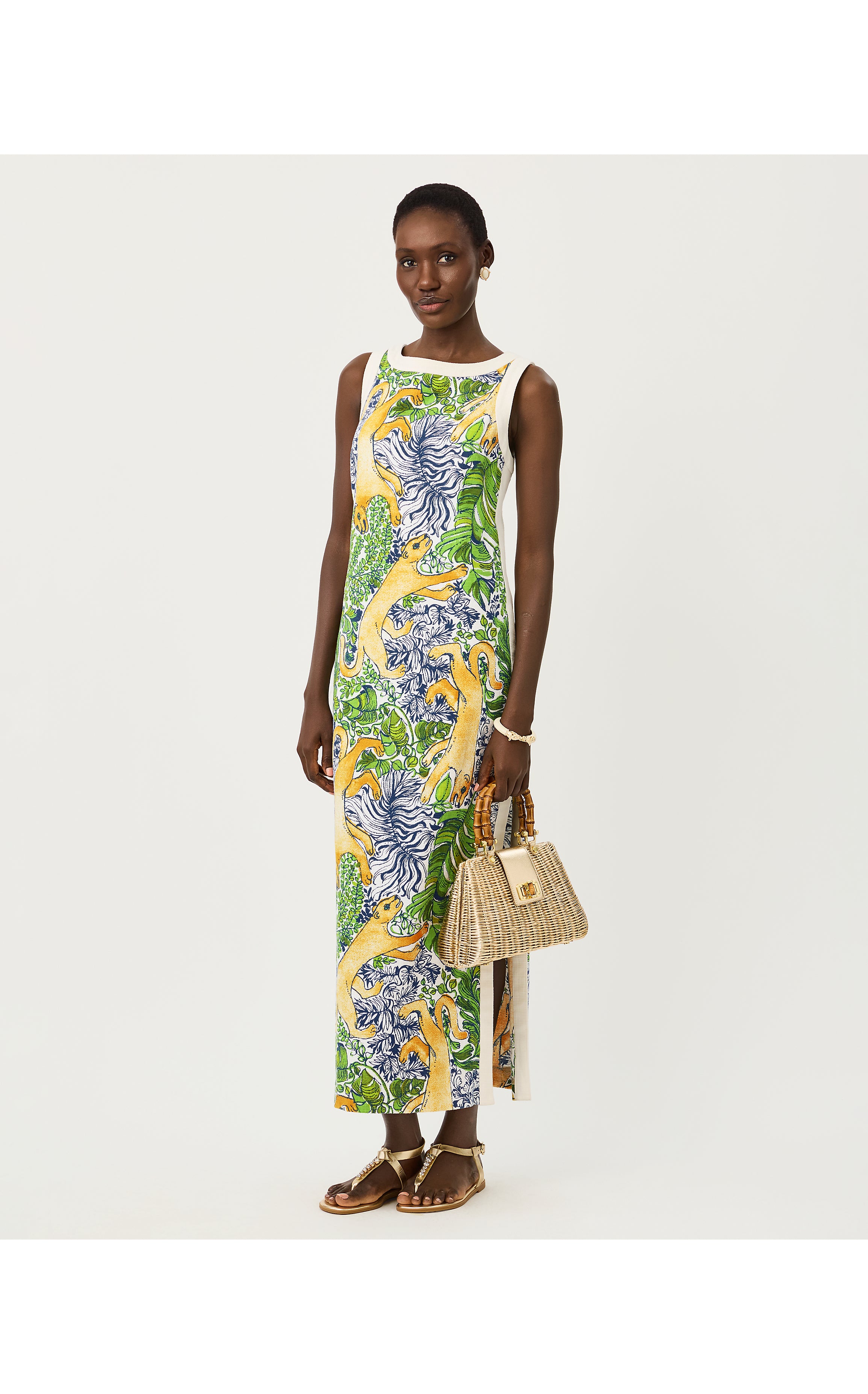 ELEANORA MAXI SHIFT ROMPER IN PALM PROWL