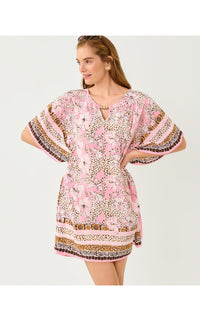 Lindamarie Silk Caftan In Wildness Engineered Woven Caftan
