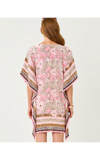 Lindamarie Silk Caftan In Wildness Engineered Woven Caftan