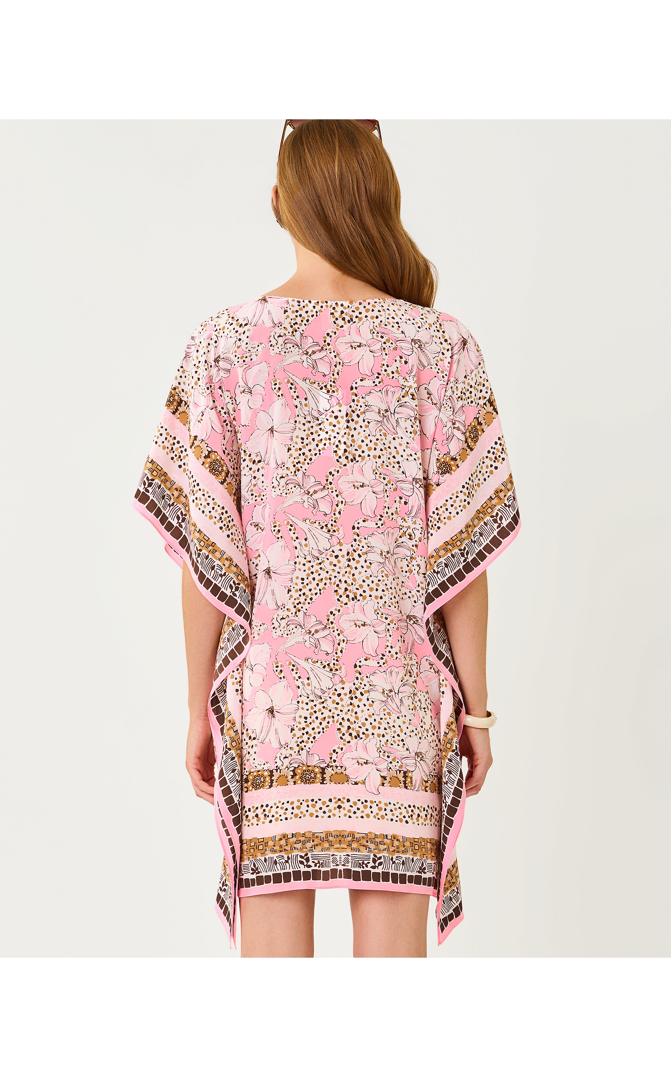 Lindamarie Silk Caftan In Wildness Engineered Woven Caftan