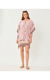 Lindamarie Silk Caftan In Wildness Engineered Woven Caftan