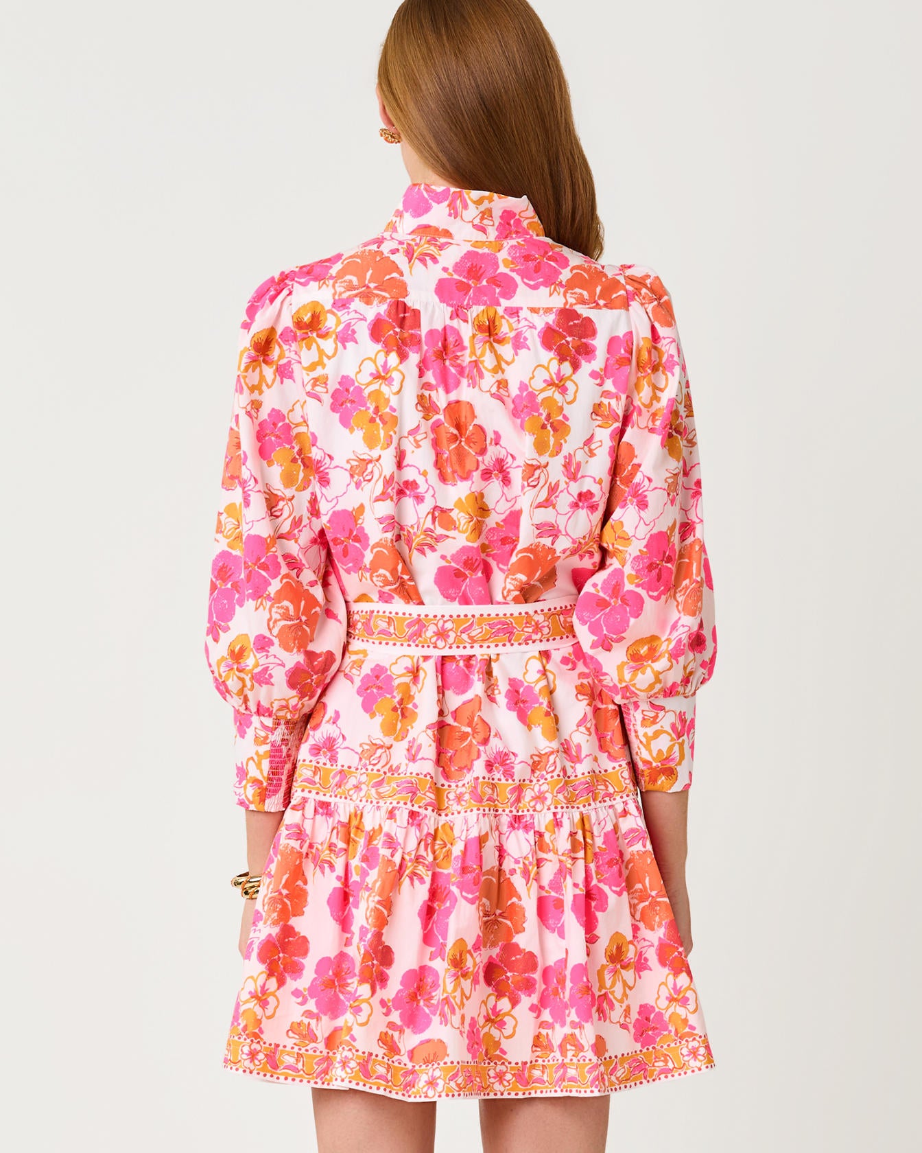 Drena Dress In Pansy Fansy Engineered Woven Dress