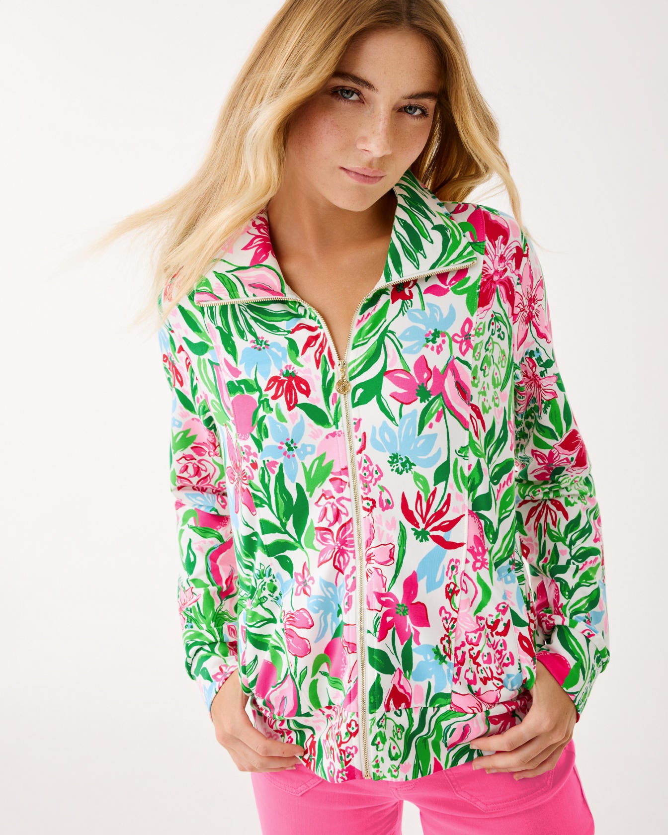Eleni Zip-Up UPF 50+ Multi Glowing Gardens