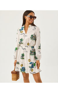 AXTON EYELET DRESS IN KEY WEST TOILE
