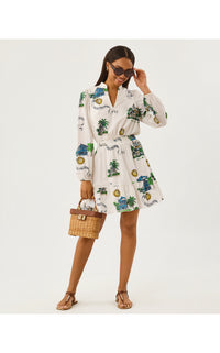 AXTON EYELET DRESS IN KEY WEST TOILE