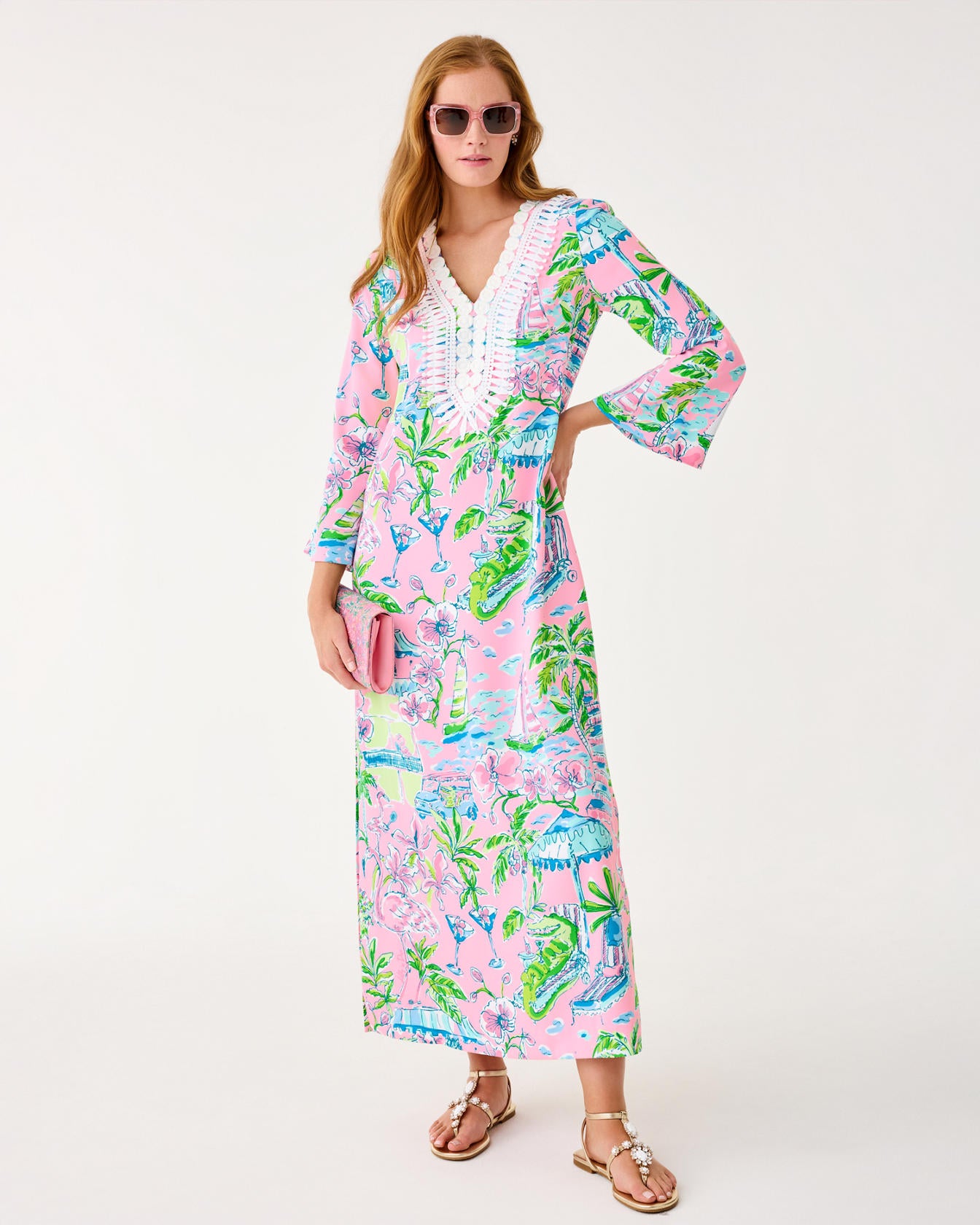 Ocleppo Maxi Caftan Conch Shell Pink Oversized Sunny Dee
