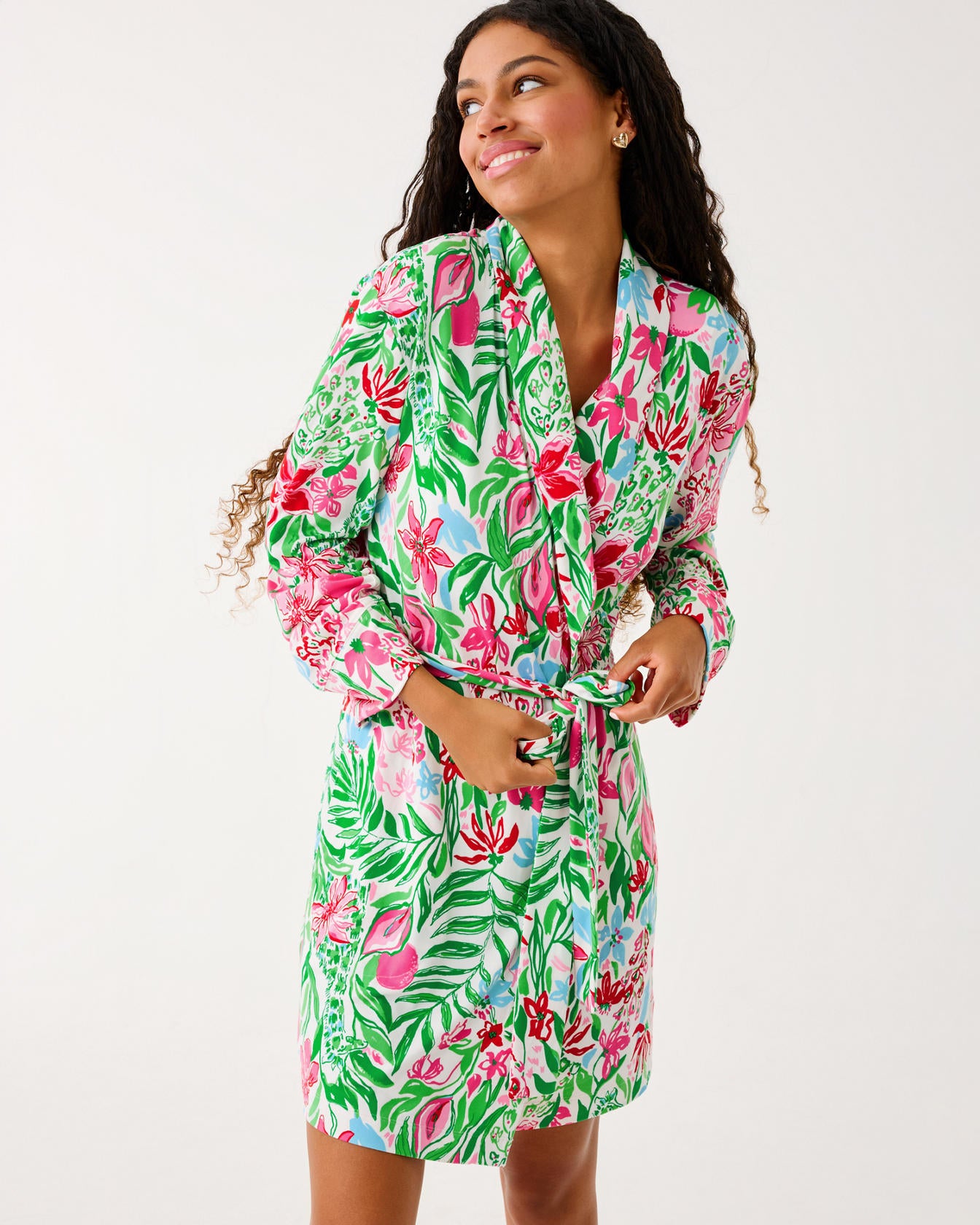 Janine Pj Robe Multi Glowing Gardens
