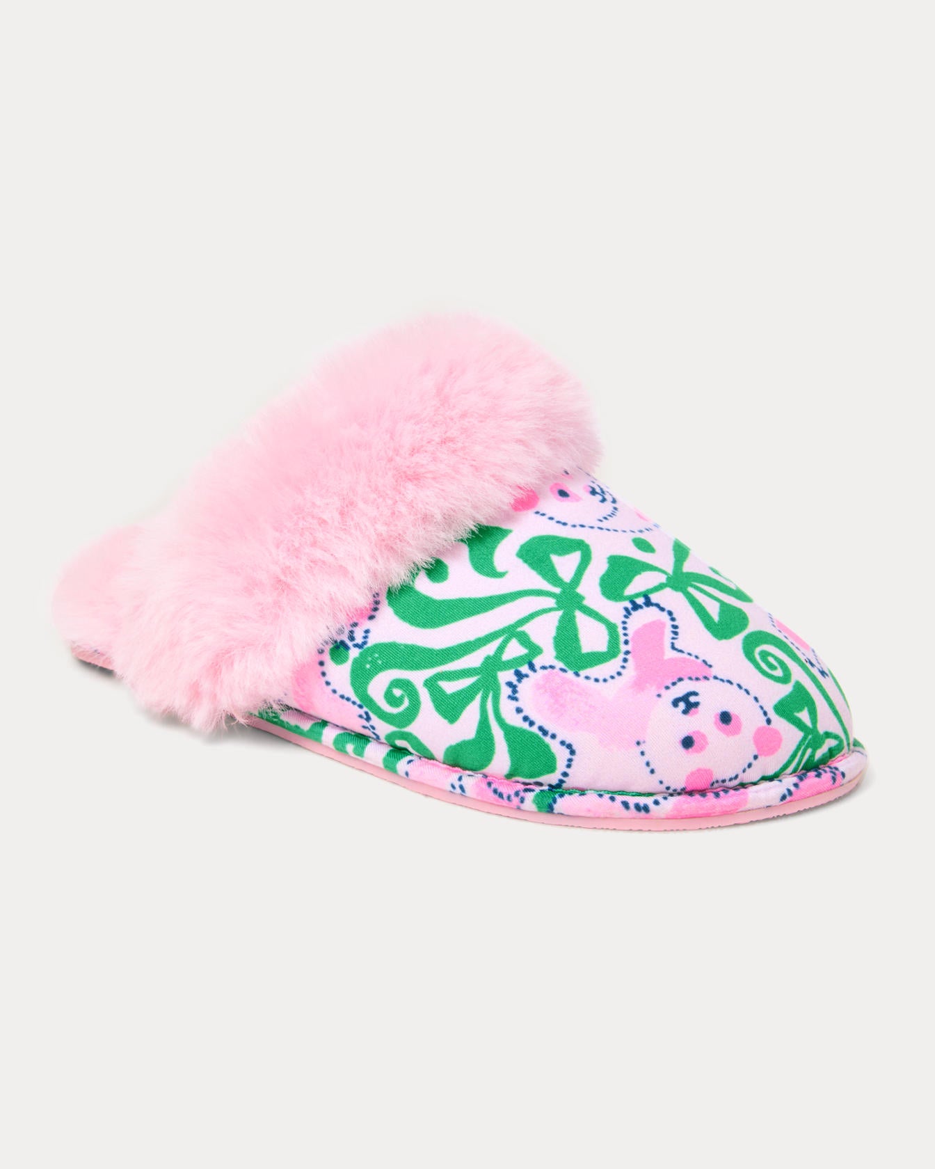 Plush Clara Slipper Pink Quartz Panda N Bows