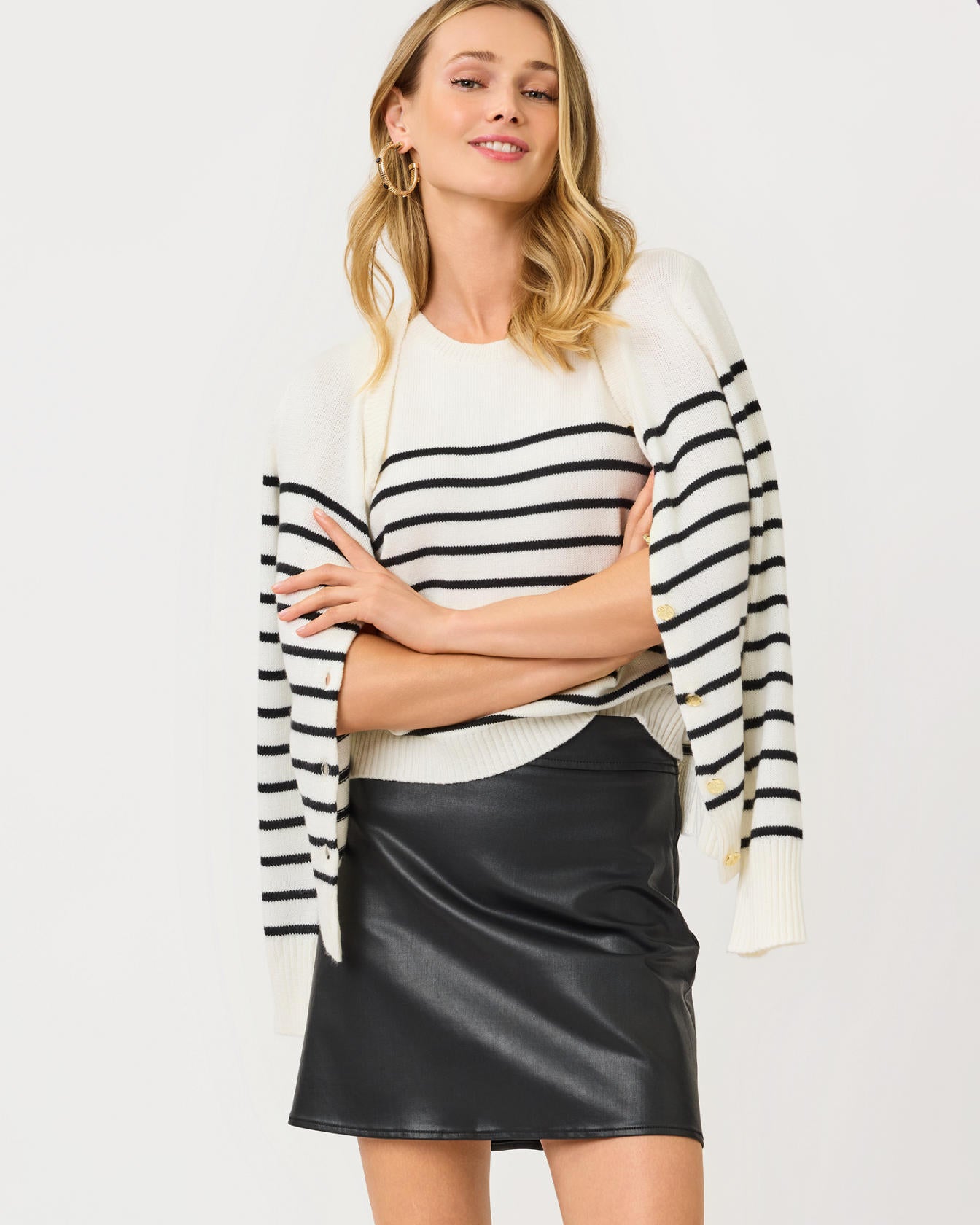 SARISSA STRETCH COATED MINI SKIRT