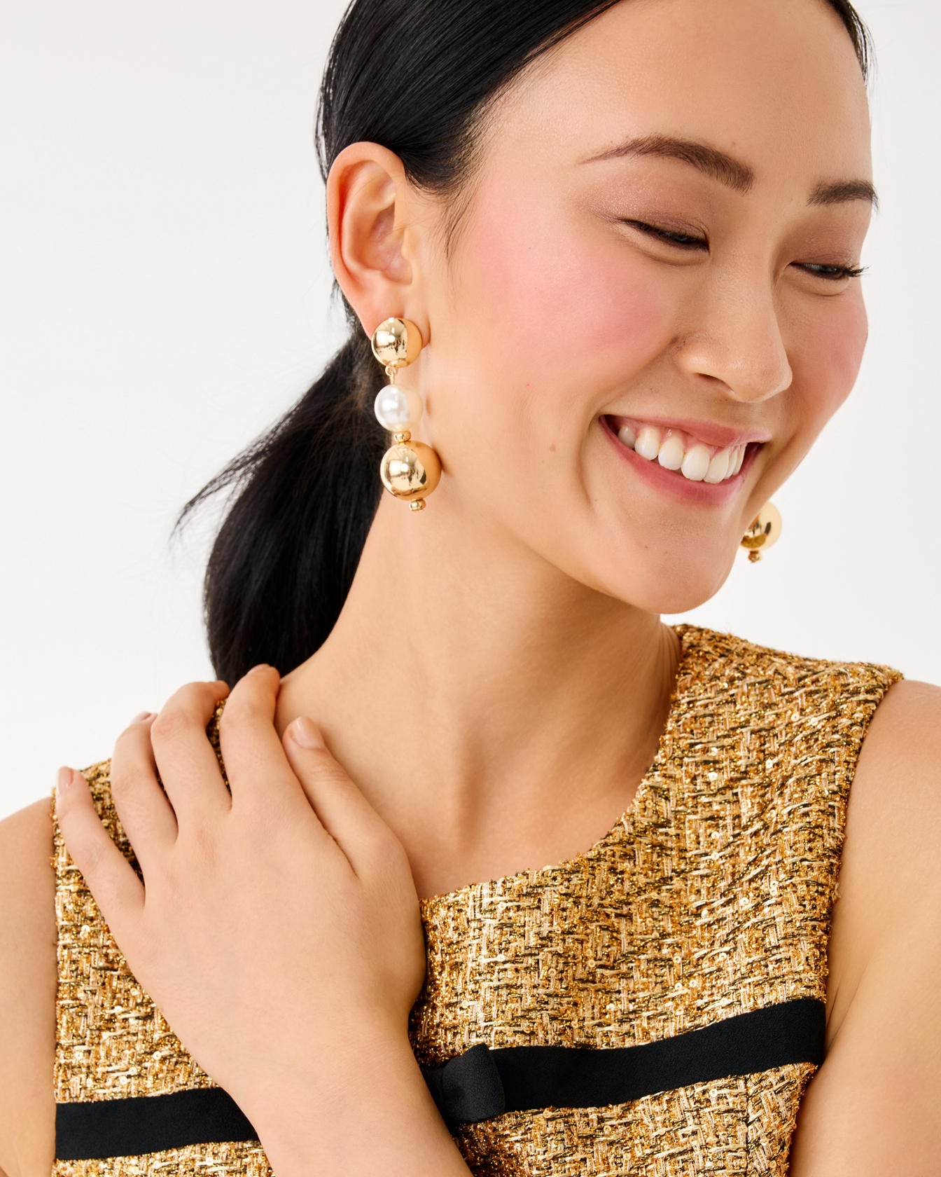 Moonlight Magic Earrings Gold Metallic