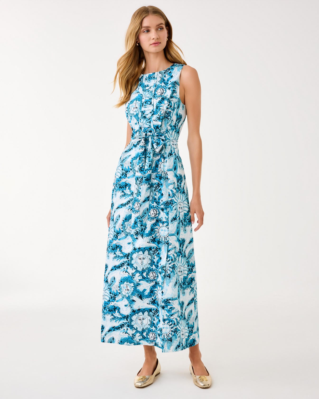 Clarajane Stretch Maxi Shift Bellevue Blue Lilly Gulls