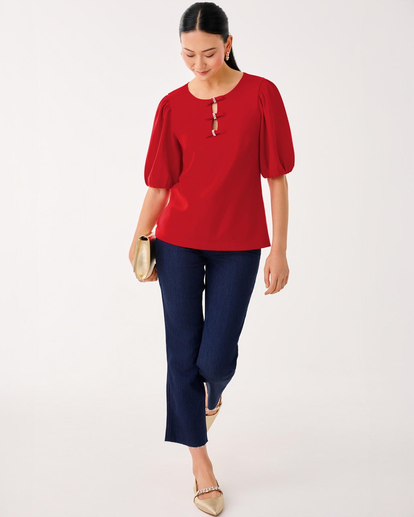 Ethenia Knit Top Cranberry Red
