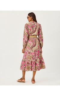 AXTON MIDI DRESS IN SKETCHING ON SAFARI