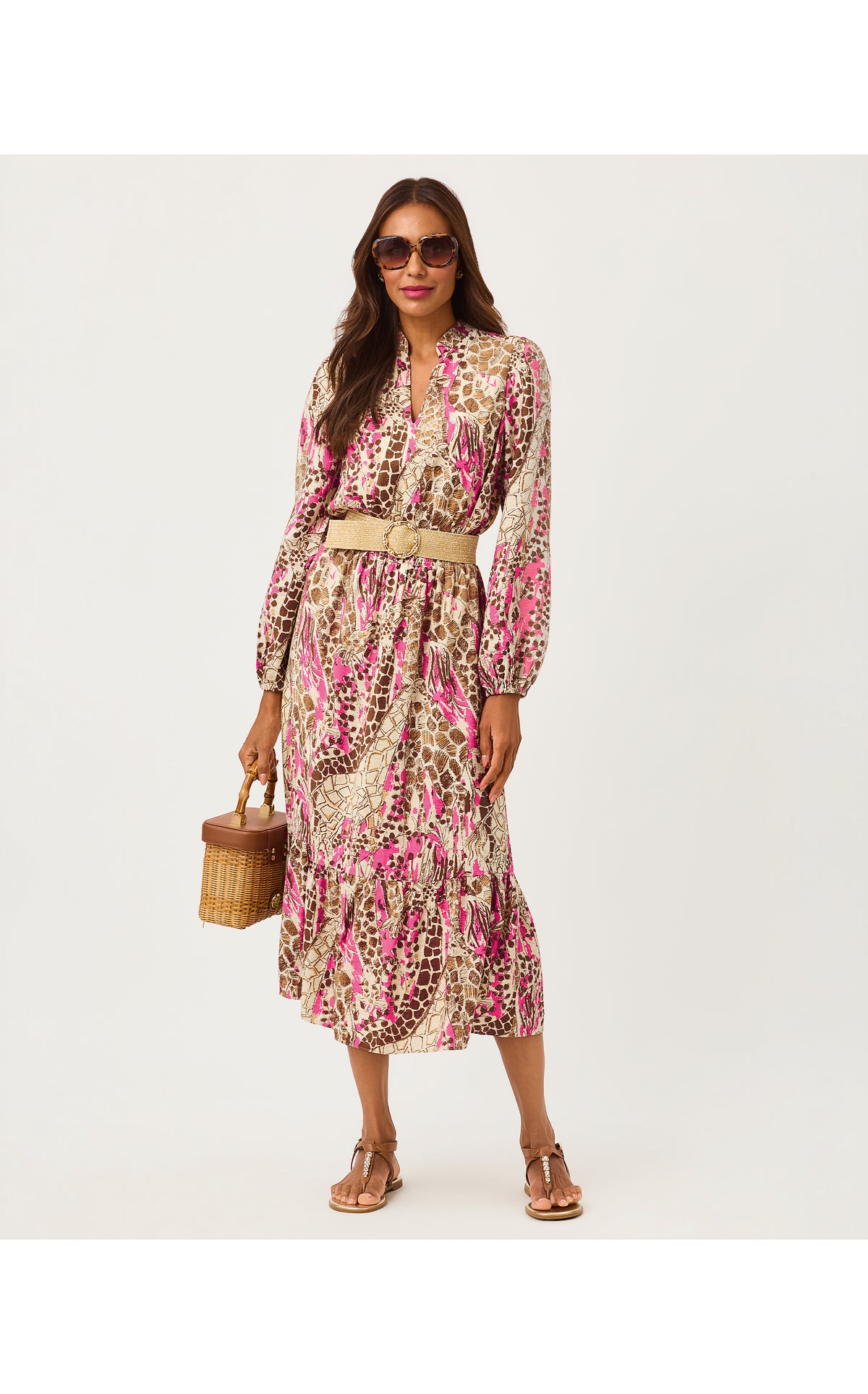 AXTON MIDI DRESS IN SKETCHING ON SAFARI