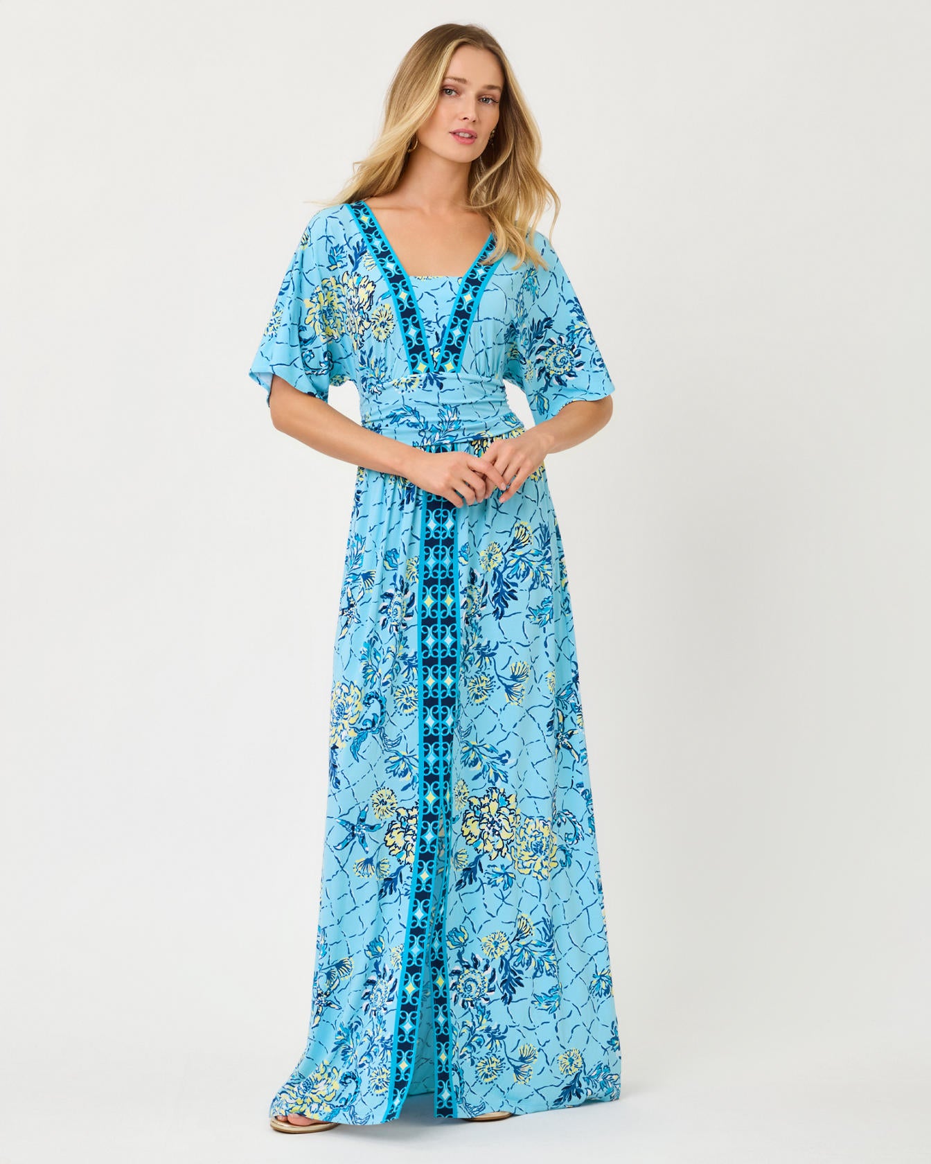 Lauralai Maxi Dress Bellevue Blue Breakers Beach Engineered Knit Maxi