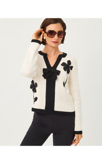 ESMERALDA SWEATER IN FANCY FLEUR APPLIQUE