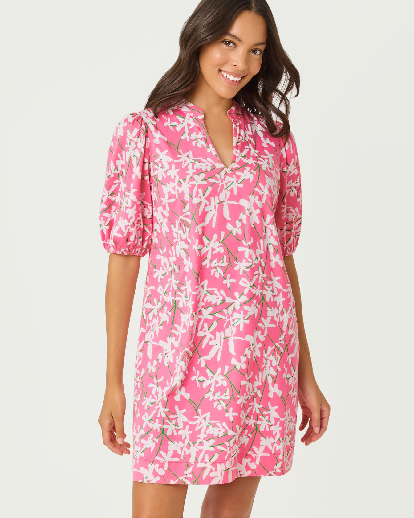 Carey Dress Confetti Pink Liza Overprint