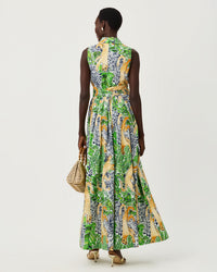 MARRIA STRETCH MAXI DRESS IN PALM PROWL