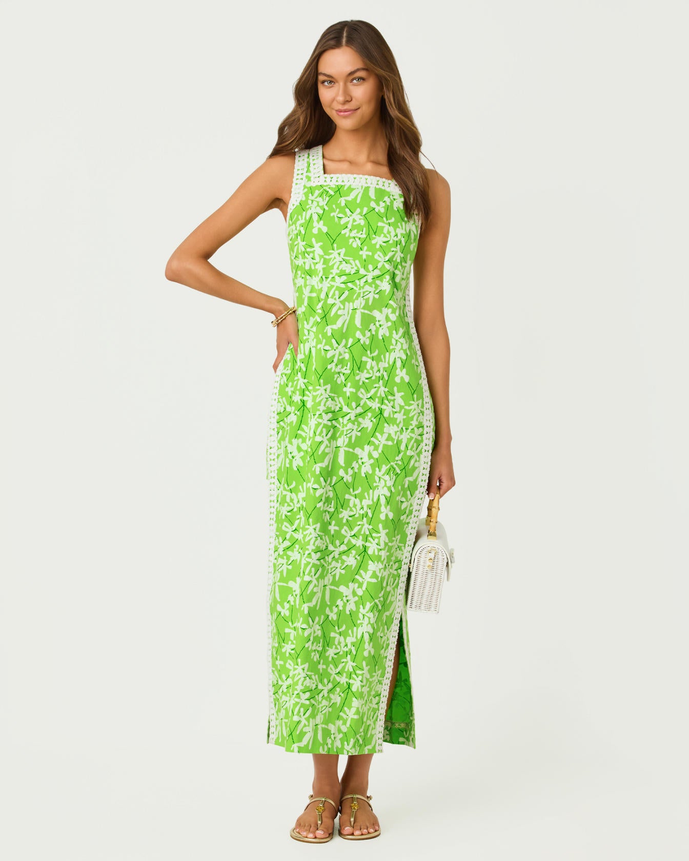 Tina Maxi Romper Crocodile Green Liza Overprint
