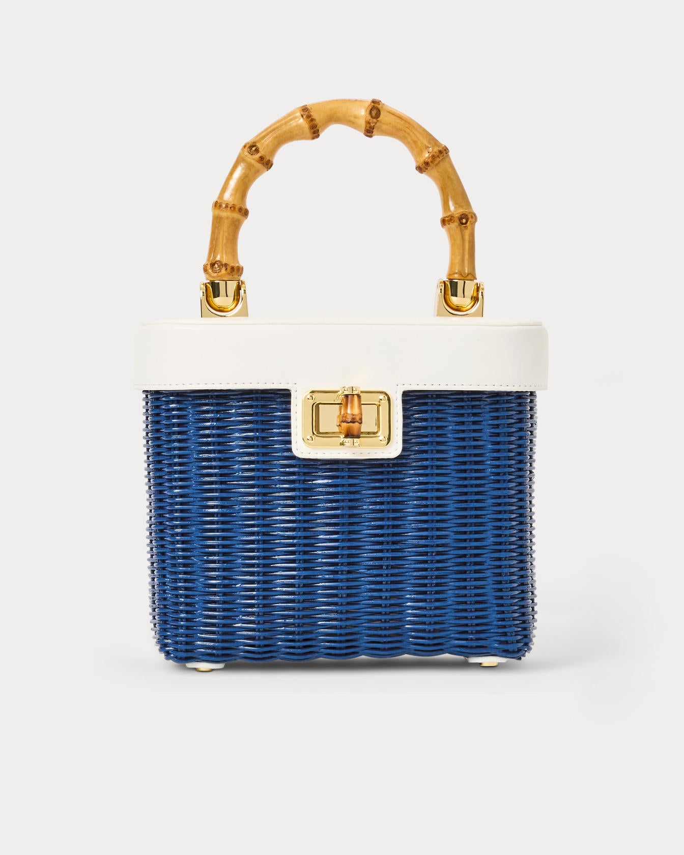 Sienna Top Handle Wicker Bag In Starlight Navy