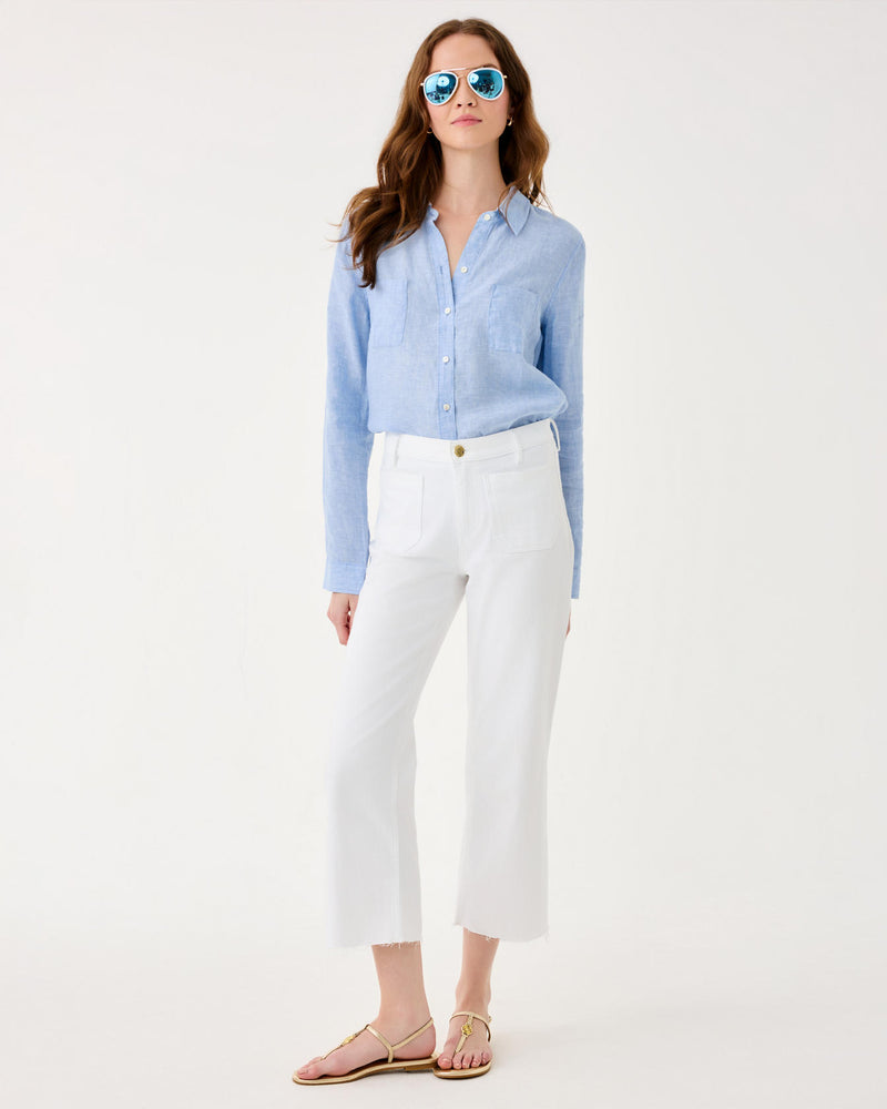 lily pulitzer white jeans Harleen High Rise Crop Jeans Resort White – Pink Soleil