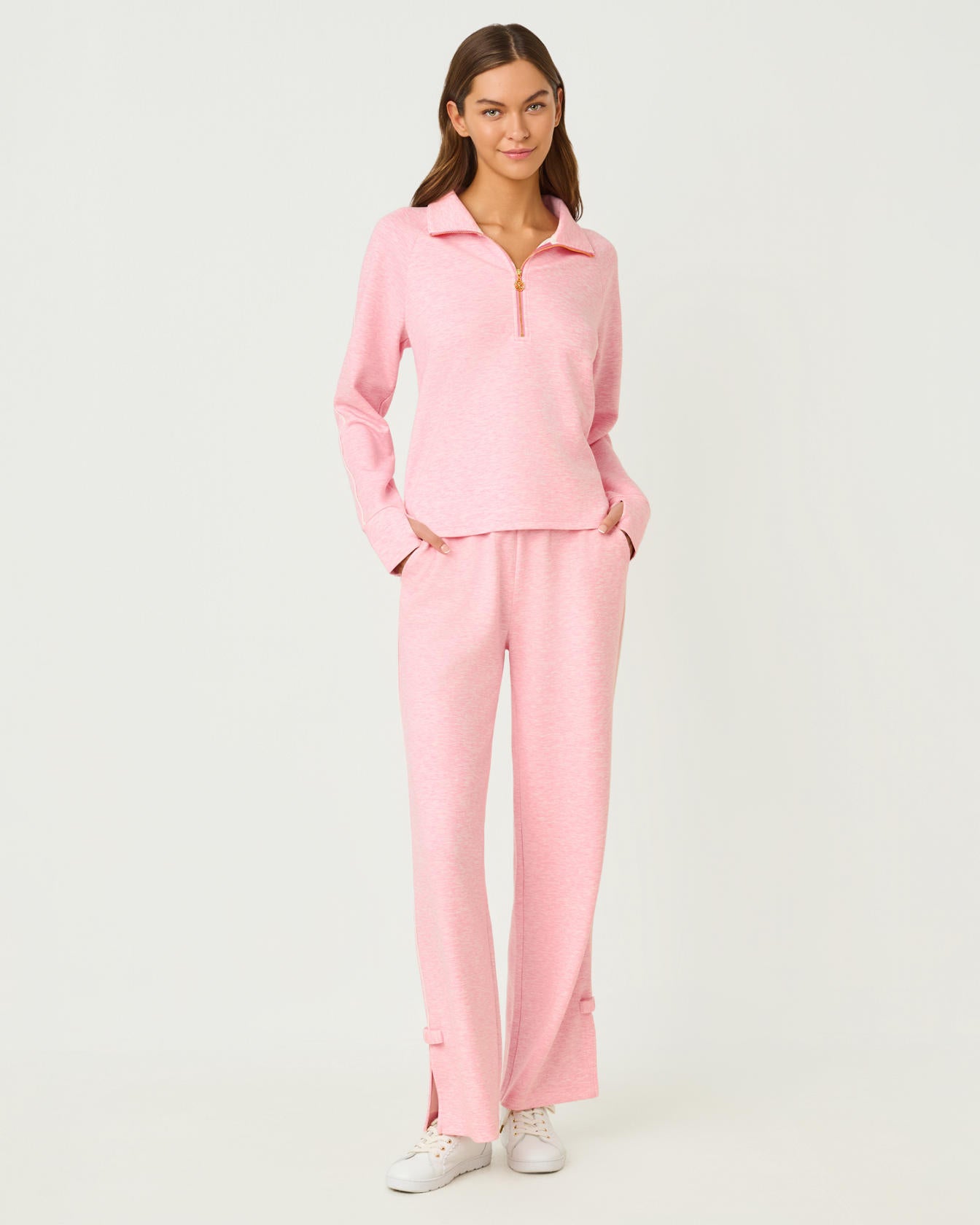 Dylana Bow Track Pant UPF 50+ Heathered Conch Shell Pink