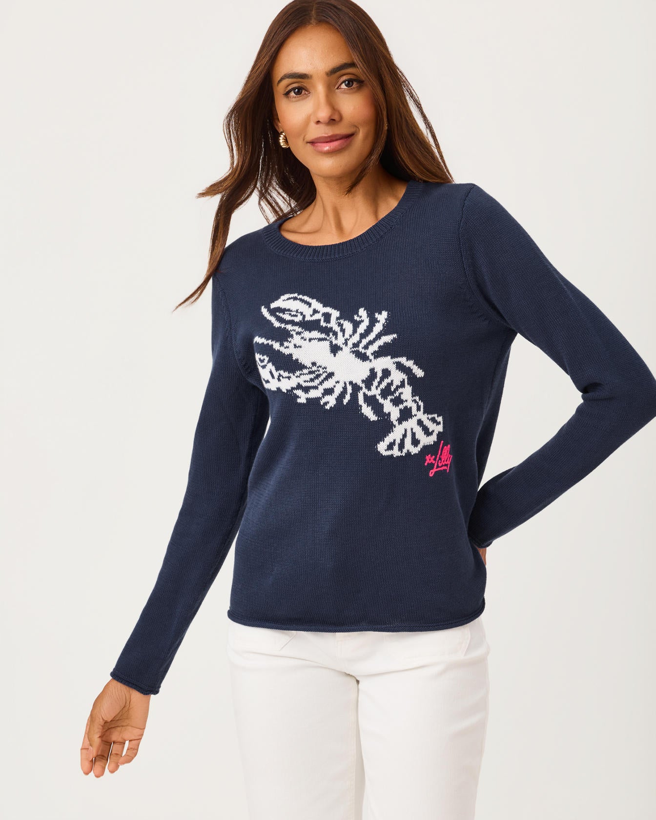 Kellyn Sweater In Nautical Lobster Jacquard