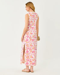 Kitt Maxi Shift Dress In Pansy Fansy