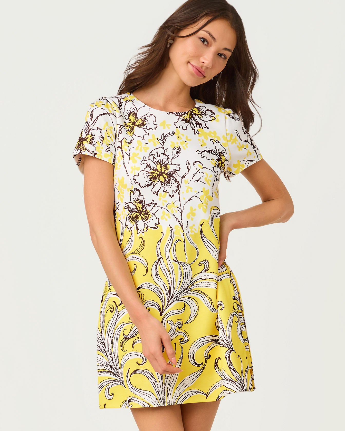 Melodie Skirted Romper Estelle Yellow Bumbley Buzz Engineered Romper